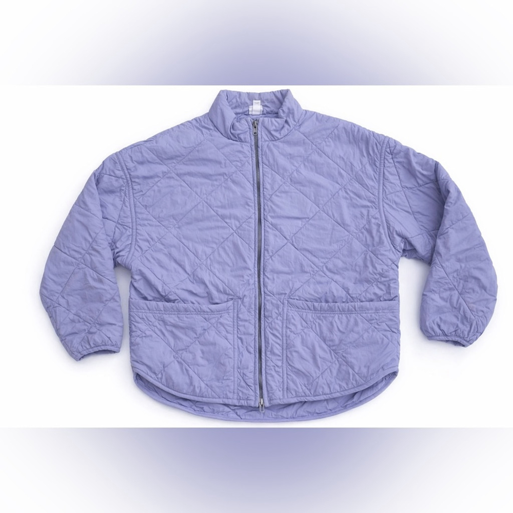 All In Motion Purple Quilted Lightweight Jacket Medium Oversized Relaxed Fit - Picture 2 of 6